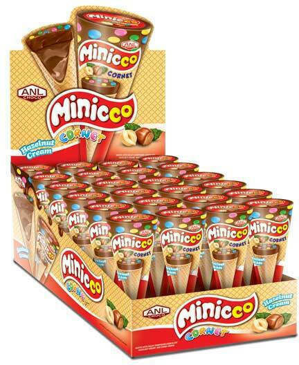 ANL Choco Minicco Wafer Milk Hazelnut 25gr 24pcs