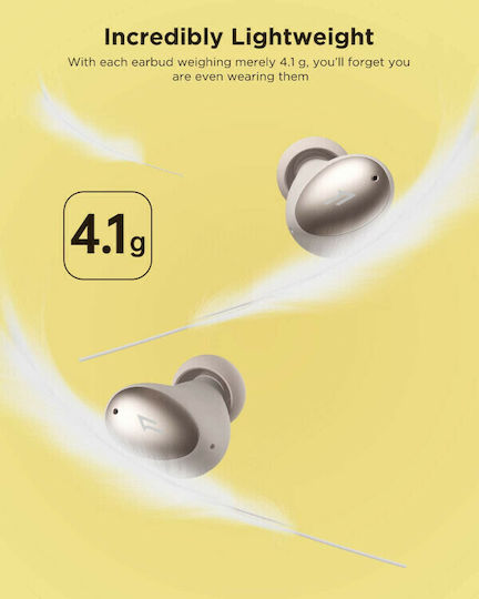 1More ESS6001T In-ear Bluetooth Handsfree Ακουστικά με Αντοχή στον Ιδρώτα και Θήκη Φόρτισης Χρυσά