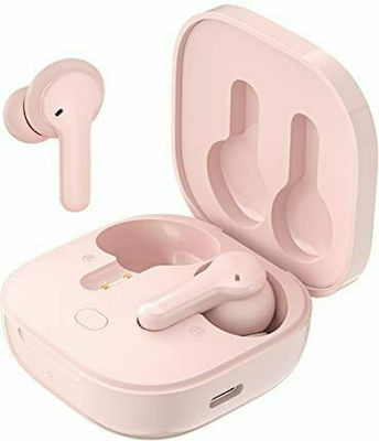 QCY T13 In-ear Bluetooth Handsfree Ακουστικά με Αντοχή στον Ιδρώτα και Θήκη Φόρτισης Ροζ