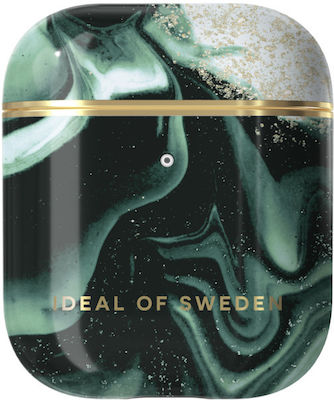 iDeal Of Sweden Printed Case Plastic Golden Olive Marb for Apple AirPods 1 / AirPods 2