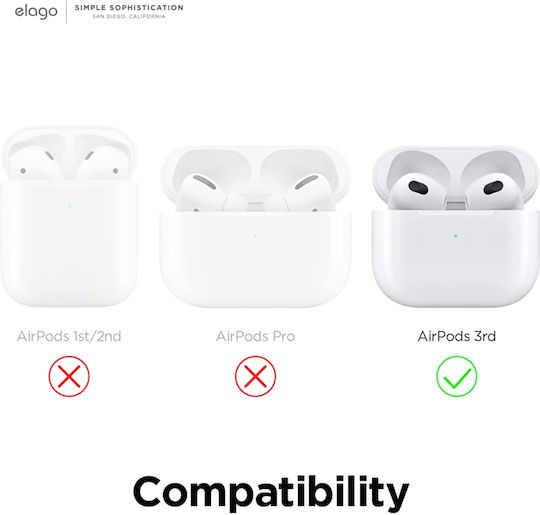 Elago Liquid Hybrid Silicone Case with Keychain Lovely Pink for Apple AirPods 3