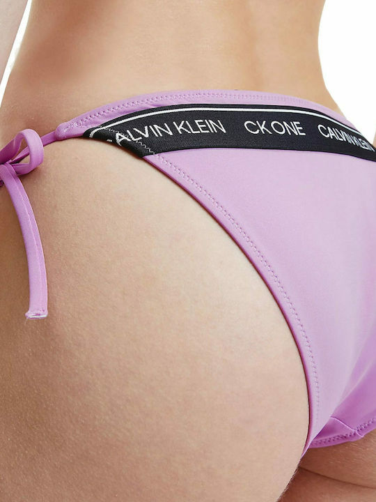 Bikini Slip με Κορδονάκια Λιλά