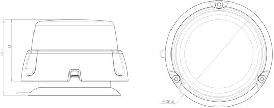 WAS Car Beacon LED 12 / 24V Waterproof with Blue Lighting