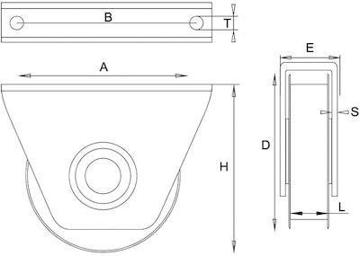 F.F. Group Ράουλο με Βάση και Ρουλεμάν Μεταλλικό 60x65mm 39378