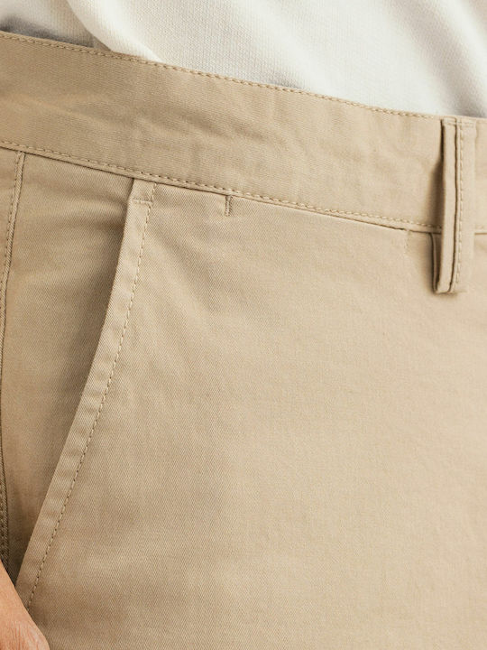 Trousers Chino Elastic in Slim Fit Dark Khaki