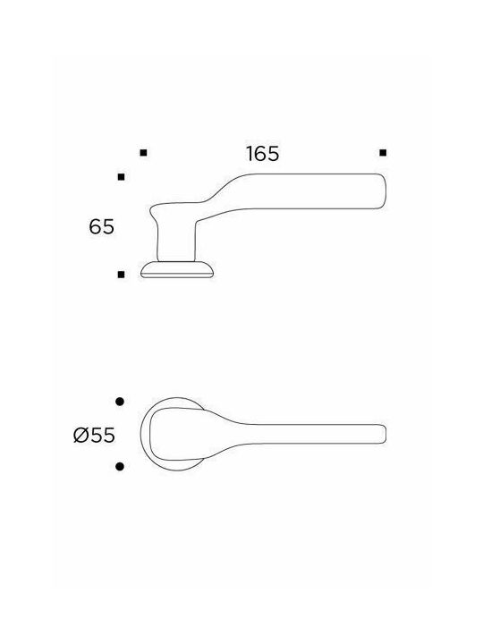 Convex Lever Middle Door with Rosette 2235 2235ROS05S05 Pair Nickel