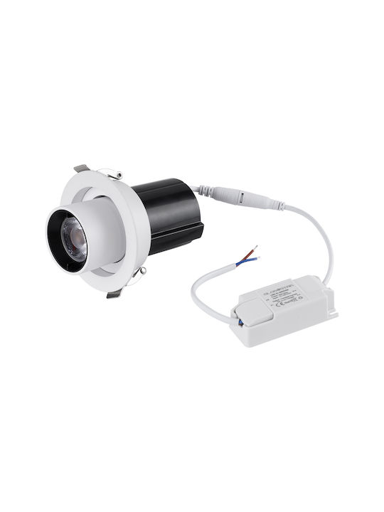 GloboStar Virgo-S Einzel LED Natürliches Weiß Spot in Weiß Farbe