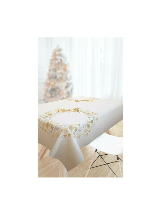 Saint Clair 2032 Weihnachts- Geflochtenes Tischtuch Stoff Beige B220xL145cm. 1Stück