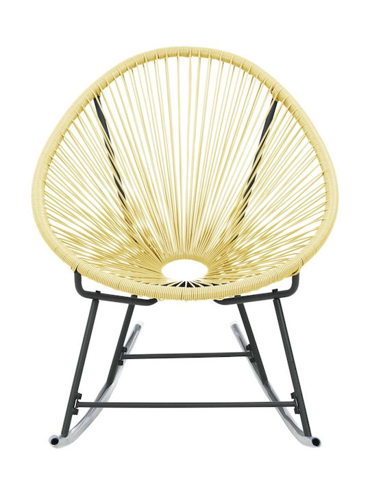 Κουνιστή Καρέκλα Rattan Μπέζ 69x79x82εκ.