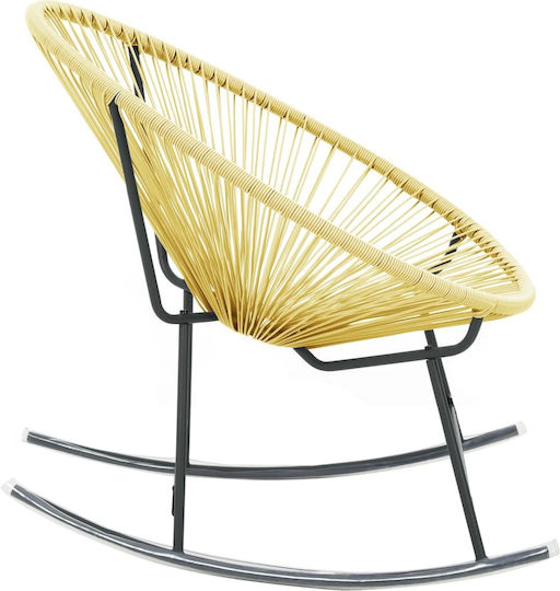 Κουνιστή Καρέκλα Rattan Μπέζ 69x79x82εκ.