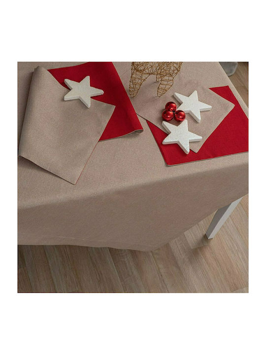 Palamaiki CD01 Christmas Tablecloth Fabric Beige L180xW140cm.