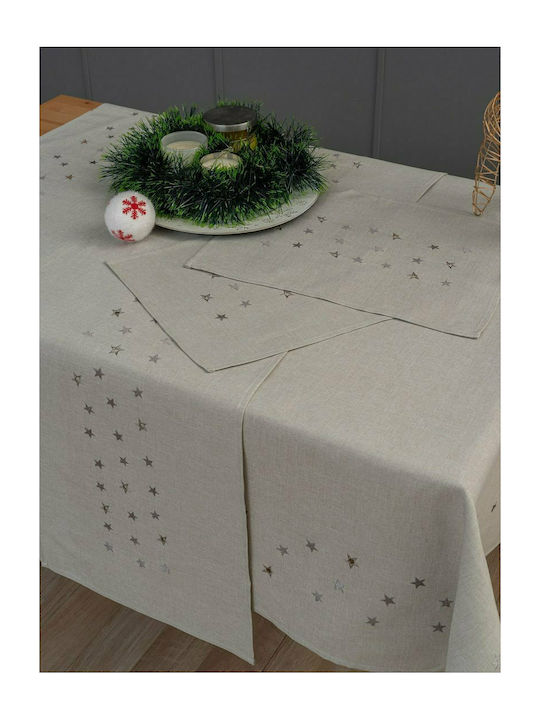 Palamaiki Weihnachtlich Tischtuch Quadrat Stoff Gray L85xB85cm.