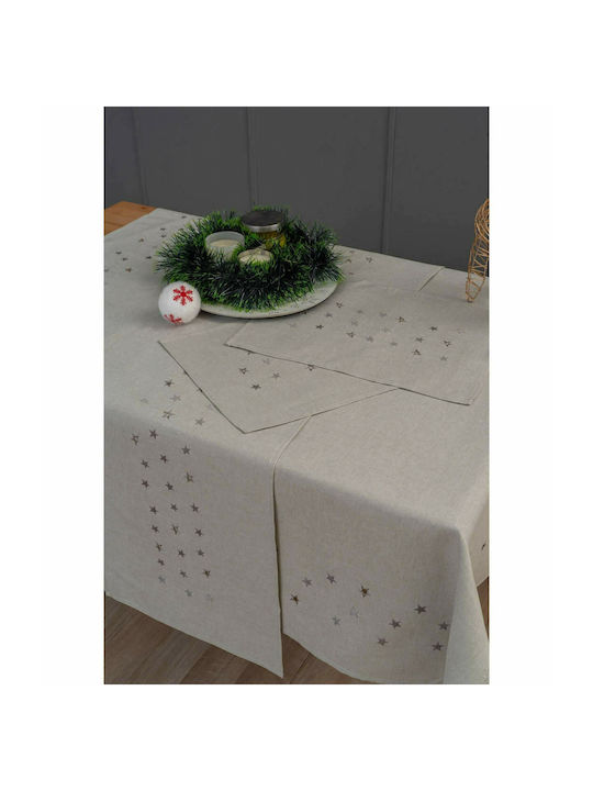 Palamaiki Christmas Tablecloth Square Fabric Gray L85xW85cm.