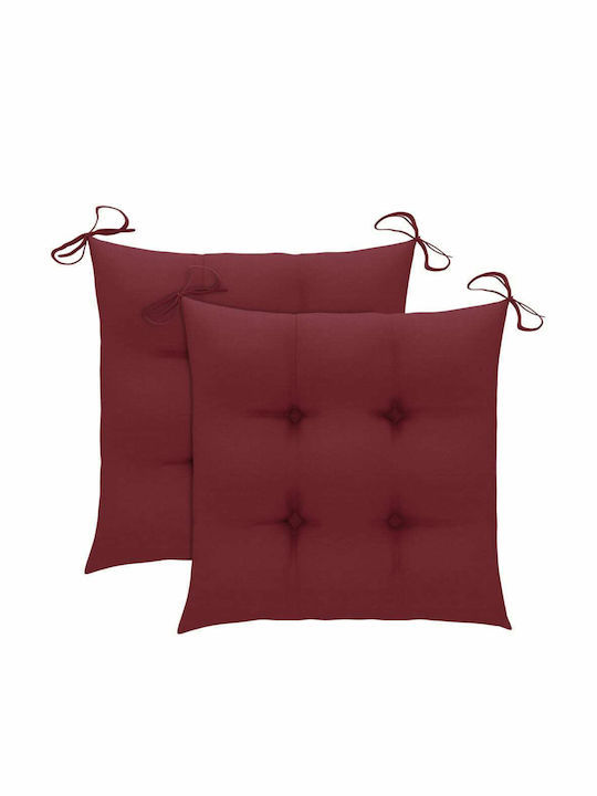 Outdoor Chair Wooden Natural - Bordeaux with Cushion 2pcs 50x53x90cm