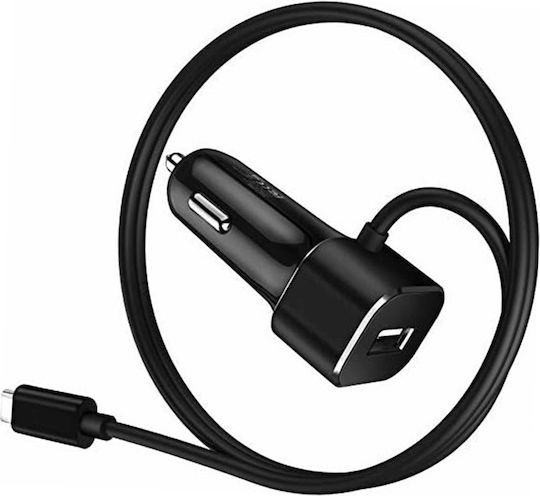 Andowl Travel Car Charger Car Charger with one Port: 1xUSB with Cable Lightning Black Color