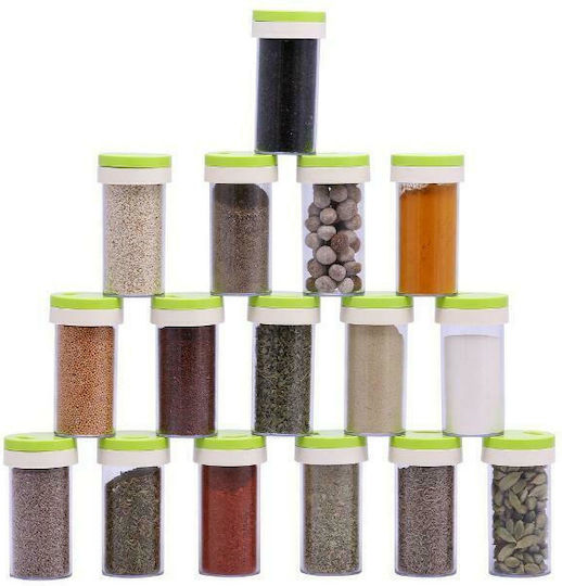 Plastic Tabletop Rotating Spice Rack Trueware Spice Rack Green 16pcs