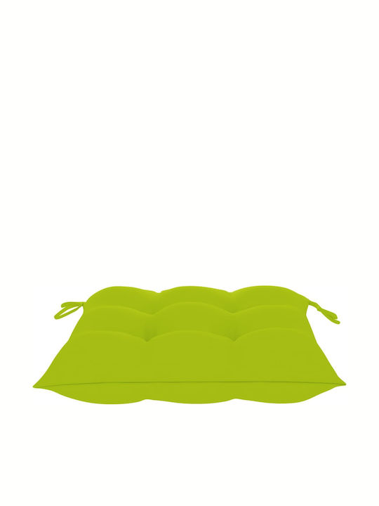 Scaun de exterior Lemn Natural - Verde strălucitor cu pernă 2buc 50x53x90cm