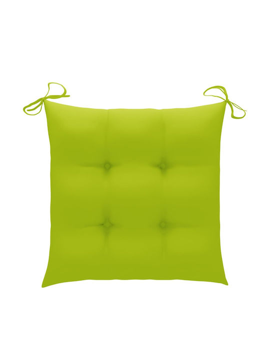 Scaun de exterior Lemn Natural - Verde strălucitor cu pernă 2buc 50x53x90cm