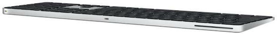 Apple Magic Keyboard With Numeric Keypad & Touch ID Ασύρματο Bluetooth Πληκτρολόγιο Ελληνικό Ασημί