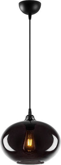 Opviq Smoked Adjustable Pendant Light Black with Socket E27 27x27x120cm