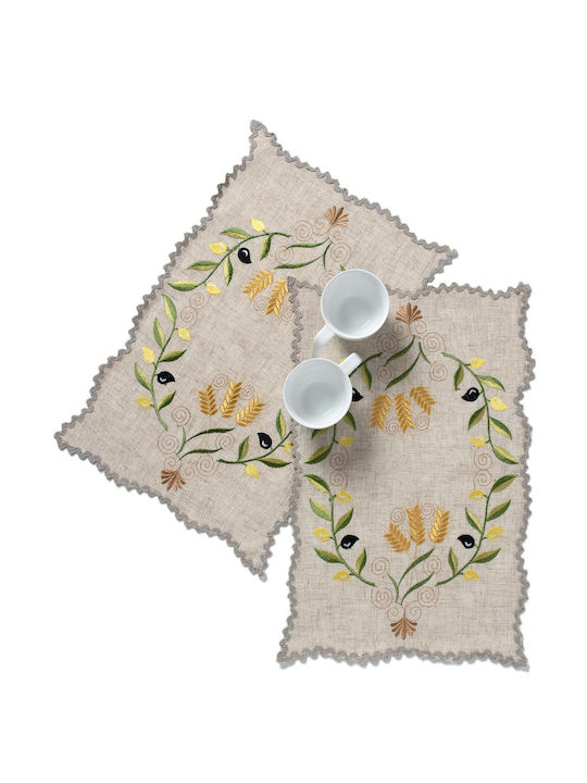 Silk Fashion Σουπλά Υφασμάτινο Μπεζ 45x30cm 12τμχ