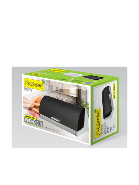 Maestro Bread Box with Lid Metallic Black