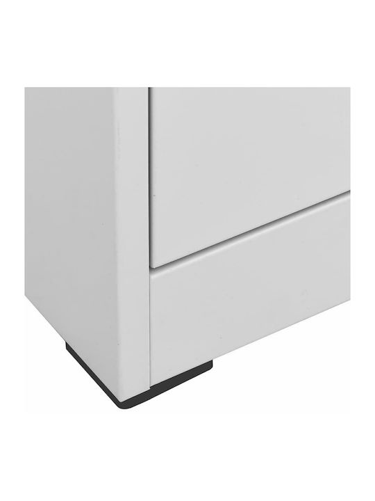Чекмеджета Офис Метална с заключващ механизъм и 4 чекмеджета Light Grey 46x62x133см