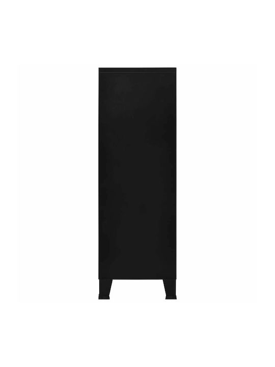 Cabinet de Birou Metalic Negru 75x40x120cm