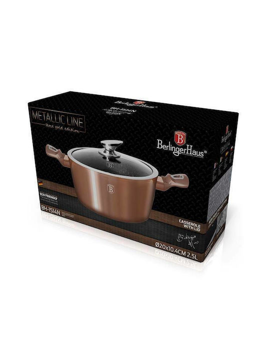 Berlinger Haus Metallic Line Deep Pot made of Aluminum 2.5lt / 20cm Rose Gold