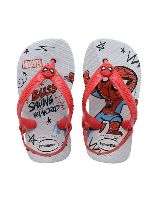 Kids' Flip Flops Spider-Man White