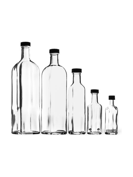 Keskor Marasca Бутилка за Вода Стъклена с Винтов Капак Прозрачна 1000ml