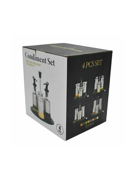 Oil & Vinegar Set with Salt & Pepper made of Stainless Steel with Flow