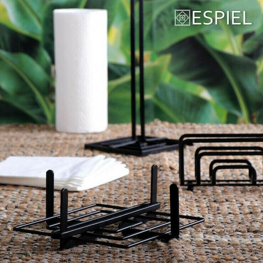 Espiel Χαρτοπετσετοθήκη Μεταλλική Μαύρη 18x8x9cm MTT302
