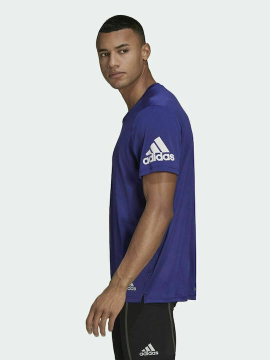 Adidas Run It Αθλητικό Ανδρικό T-shirt Legacy Indigo Μονόχρωμο