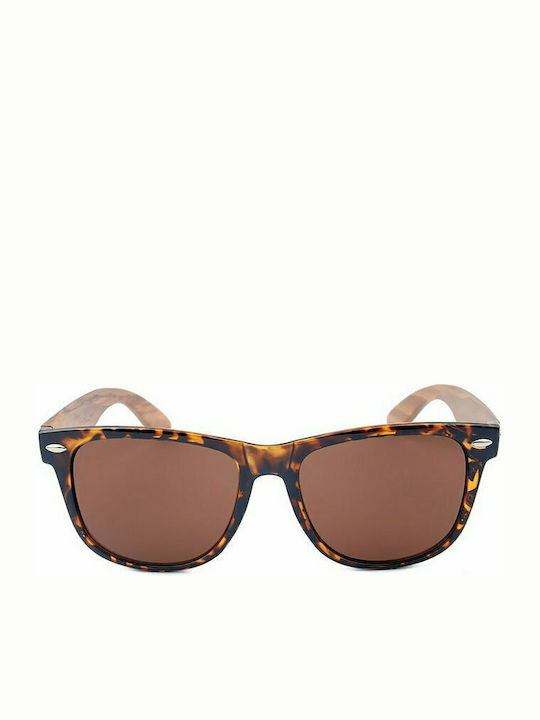 Martinez Capri Sunglasses with Brown Tartaruga Wooden Frame