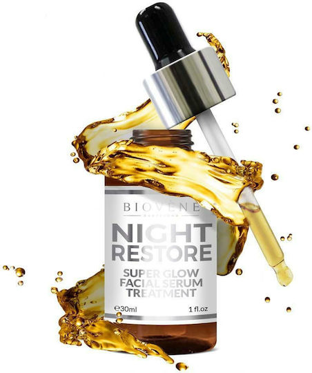 Biovene Night Restore Anti-îmbătrânire Serum Față cu Acid hialuronic & Colagen 30ml