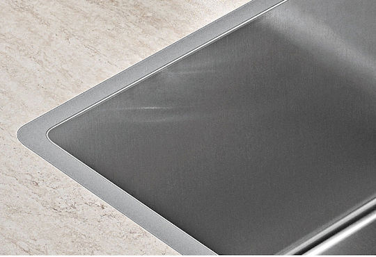 Pyramis Lume 1B 101023601 Flush Mounted Sink Inox Satin W34xD40cm Silver
