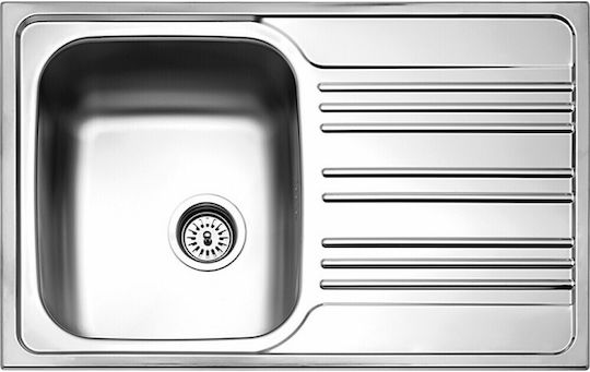 Fortinox Valley 25105 Ένθετος Νεροχύτης Inox Σατινέ Μ78xΠ50cm Ασημί