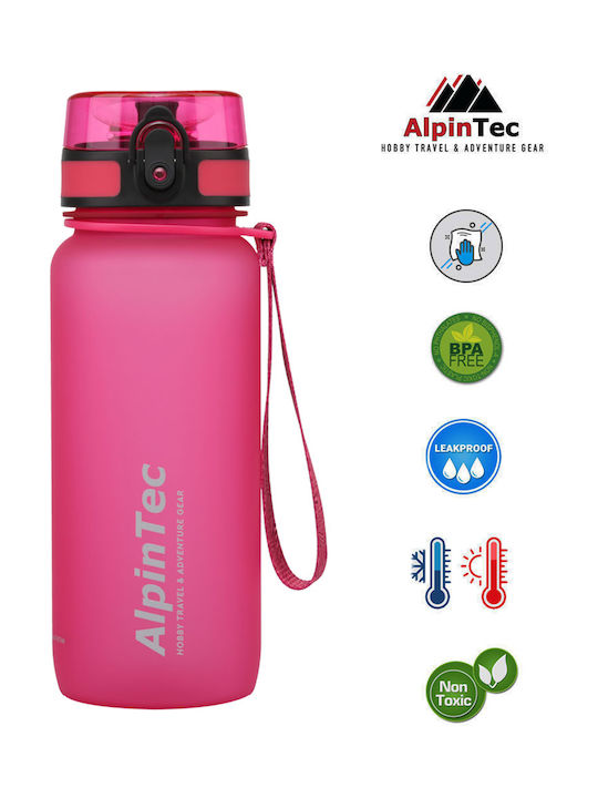 AlpinPro Αθλητικό Παγούρι Πλαστικό 650ml Ροζ