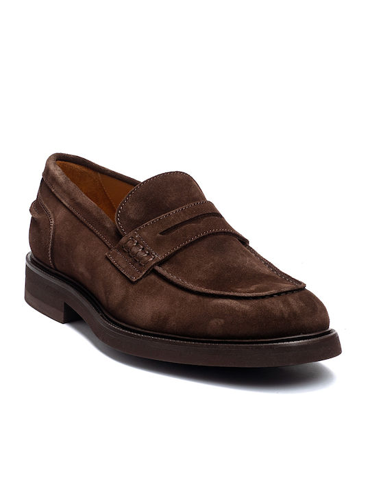 Perlamoda Men's Suede Loafers Brown