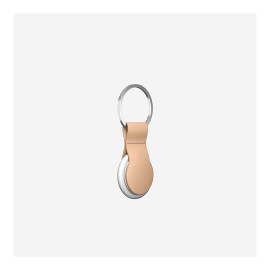 Nomad Leather Loop Калъф за ключодържател Кожа за AirTag в Бежов цвят