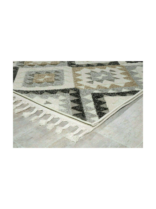Tzikas Carpets Tenerife 54109-270 Rug Outdoor Rectangular from Jute with Fringes Gray