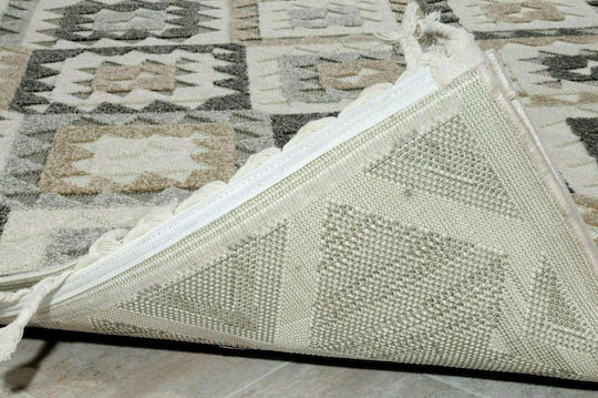 Tzikas Carpets Tenerife 54109-270 Rug Outdoor Rectangular from Jute with Fringes Gray