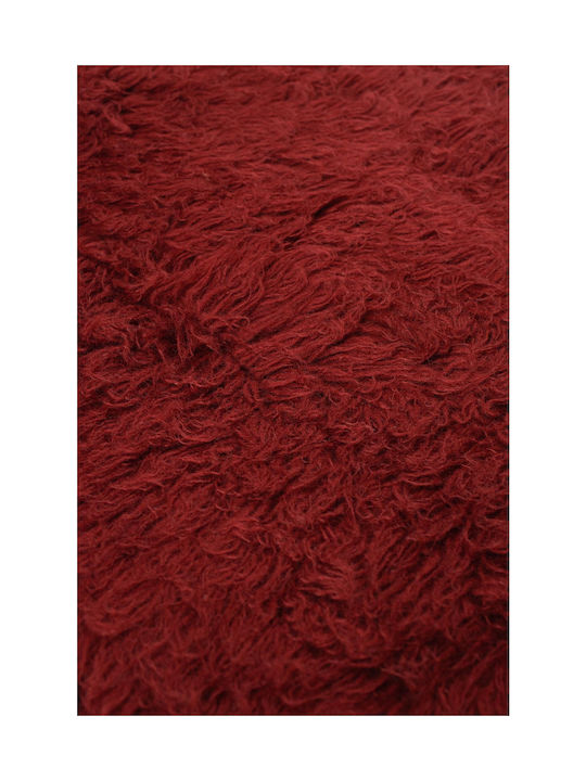 Viokarpet Flokati Rug Rectangular Shaggy Wool 51 Red Brown