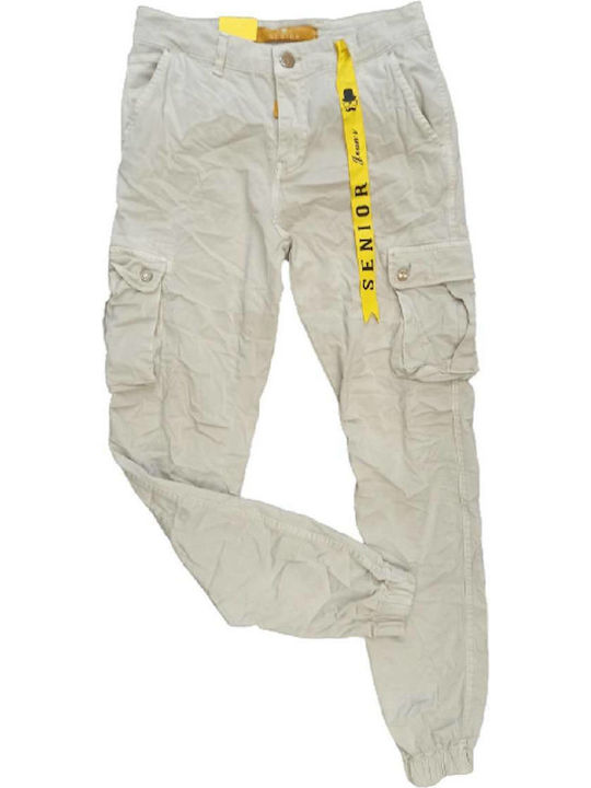 Ανδρικό Παντελόνι Cargo Ελαστικό Slim Fit Μπεζ