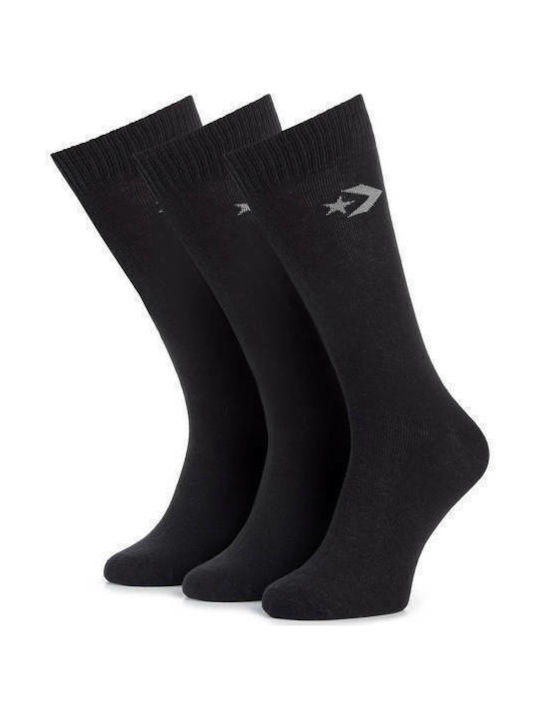 Converse Flat Knit Αθλητικές Κάλτσες Μαύρες 3 Ζεύγη