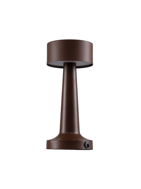 GloboStar Bella Metal Table Lamp LED with Brown Shade and Base