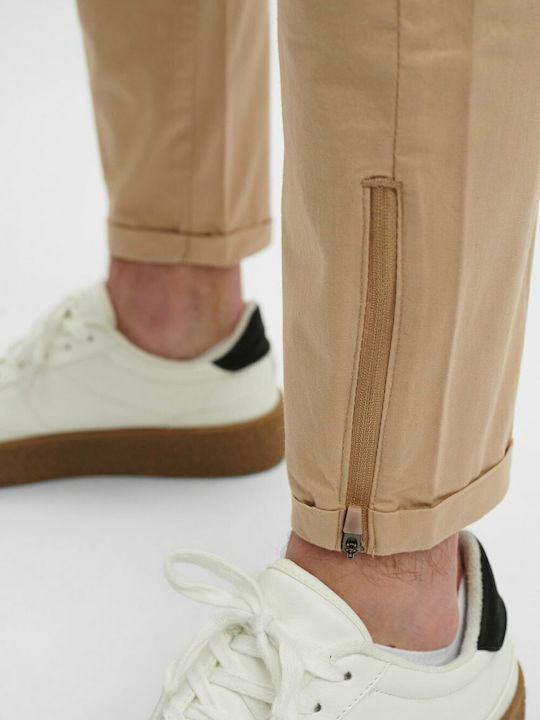 Pisa P5253 Παντελόνι Chino Ελαστικό σε Slim Εφαρμογή Μπεζ