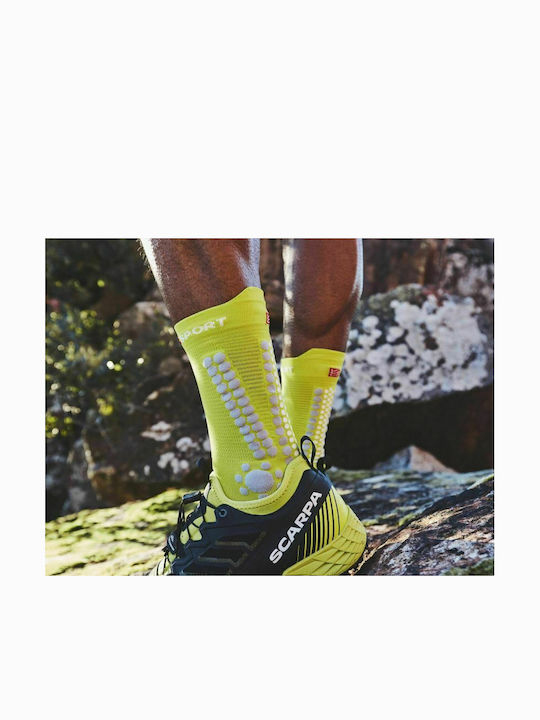 Compressport Pro Racing V4.0 Trekking Κάλτσες Κίτρινες 1 Ζεύγος