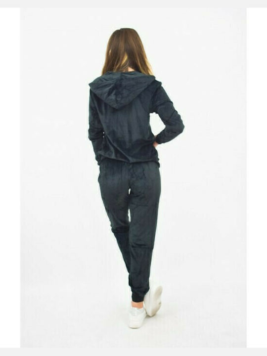 Join Damen-Sweatpants-Set Schwarz Samt